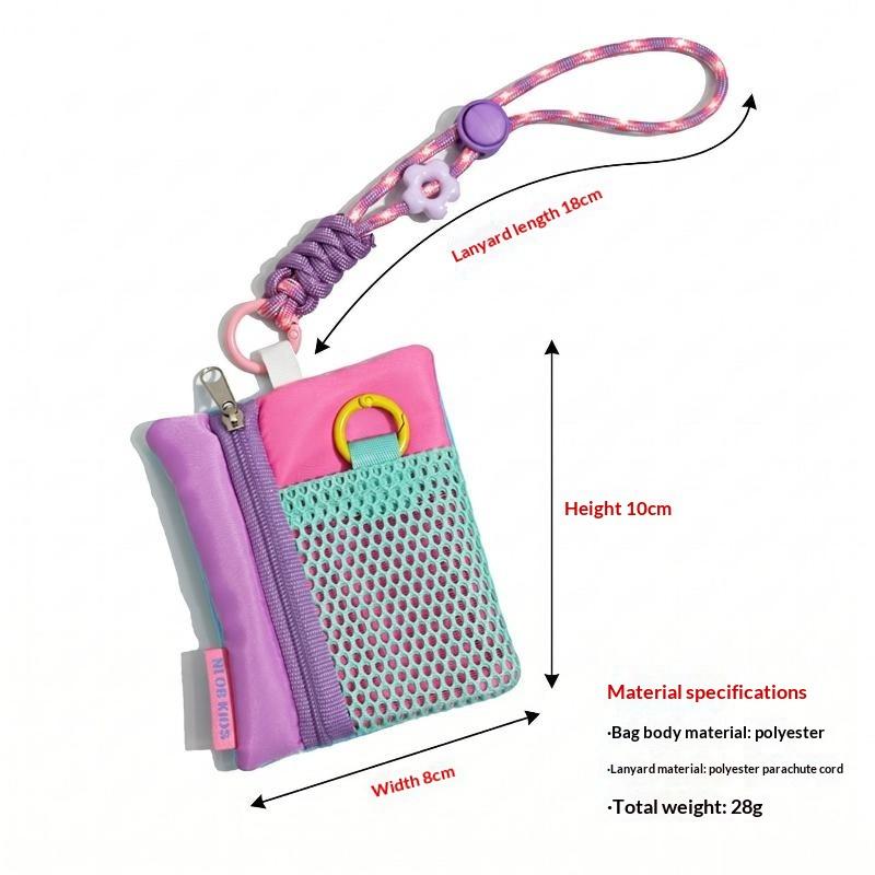 Dopamine Mini Wallet Pendant Water-resistant Woven Lanyard Lightweight Phone Key Holder for Travel Outdoor Shopping