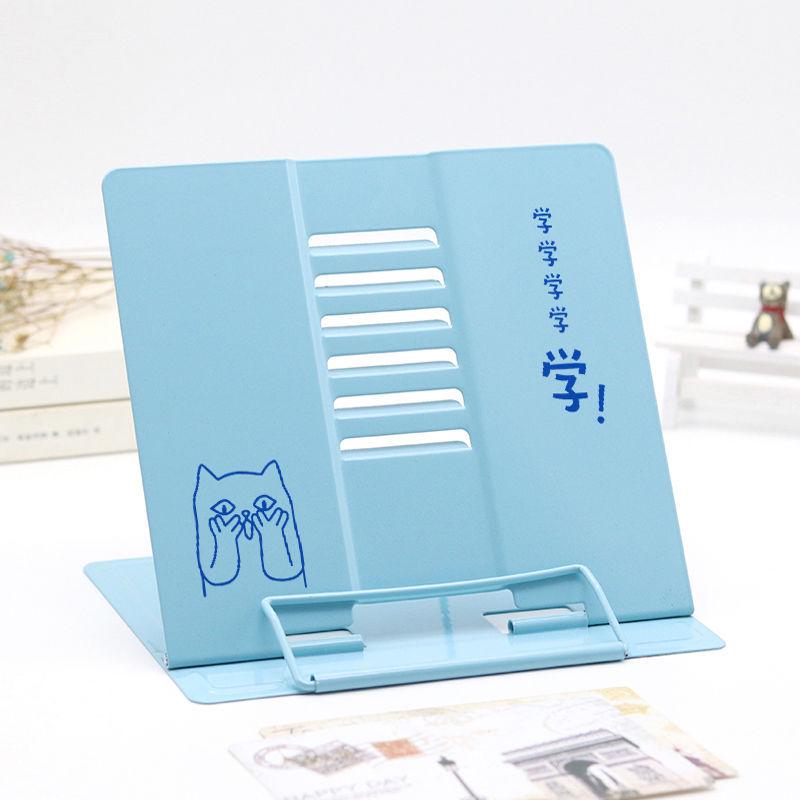 Verstellbarer Schreibtisch-Buchständer mit Buchstützen und Klemmen für Schüler