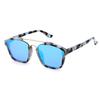 Fashion Pilot Flat Top Sunglasses Men Vintage Square Film Mirror Blue Lens UV400 Protection Stylish Eyewear