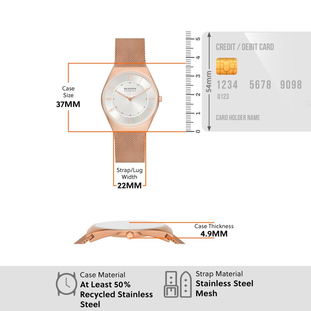Skagen GRENEN ULTRA SLIM SKW6827 Men's Pink Gold Watch