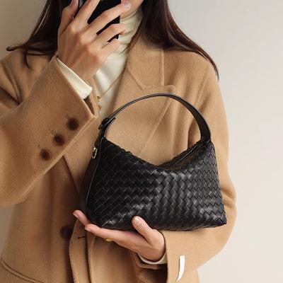 Neue Nischen-Mode Diamantgitter Handtasche für Knödel, Umhängetasche, Crossbody-Tasche, Echte Leder Damentasche, Gewebte Tasche