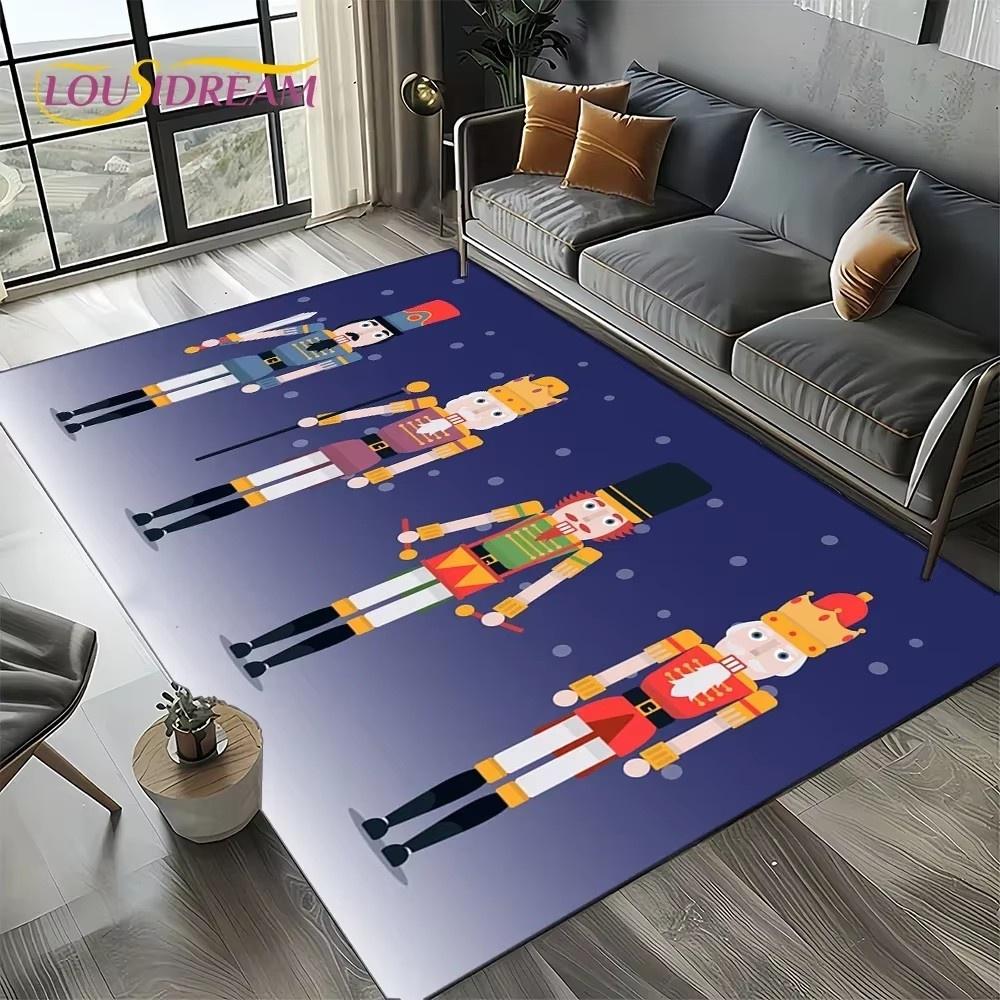 Cartoon Christmas Tree New Year Nutcracker Fairy Tales Carpet Rug for Living Room Bedroom Home Sofa Decoration,Kids Floor Mat