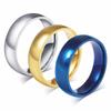 Basic 6MM Wedding Rings for Men Women Blue/ Gold /Silver Color Tone Stainless Steel US Size 4 To 14 Comfortable