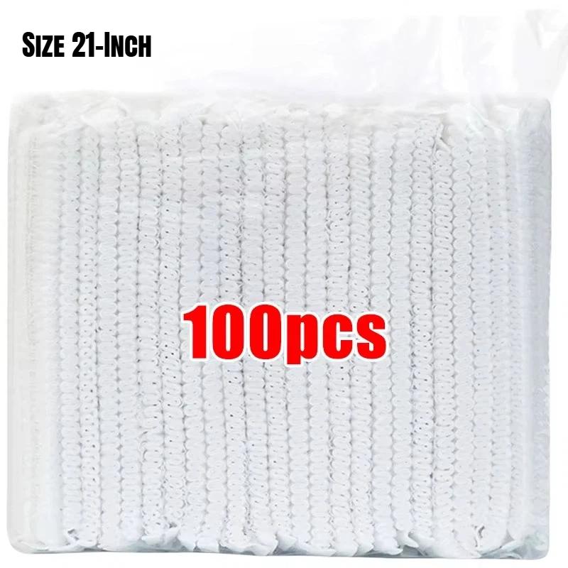 100 Pcs Disposable Non Woven Bouffant Caps Breathable Anti Hair Shedding For Restaurants Cafes Kitchens Food Service Workplaces