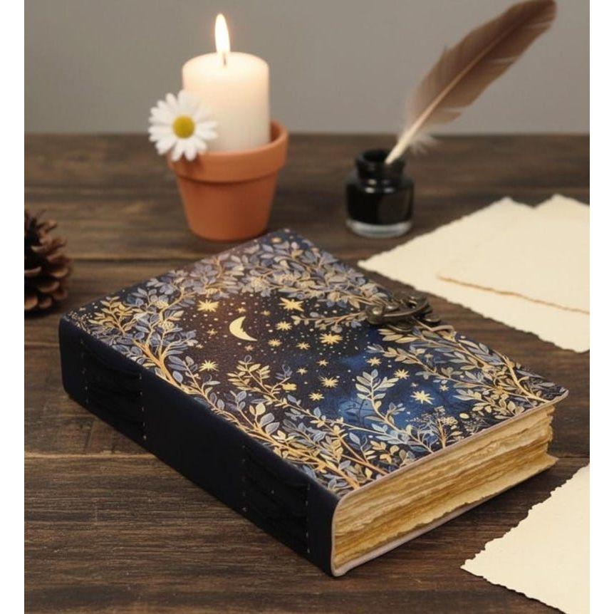 Tree of Life Leather Grimoire Journal: Handmade Spell Book, Antique Paper