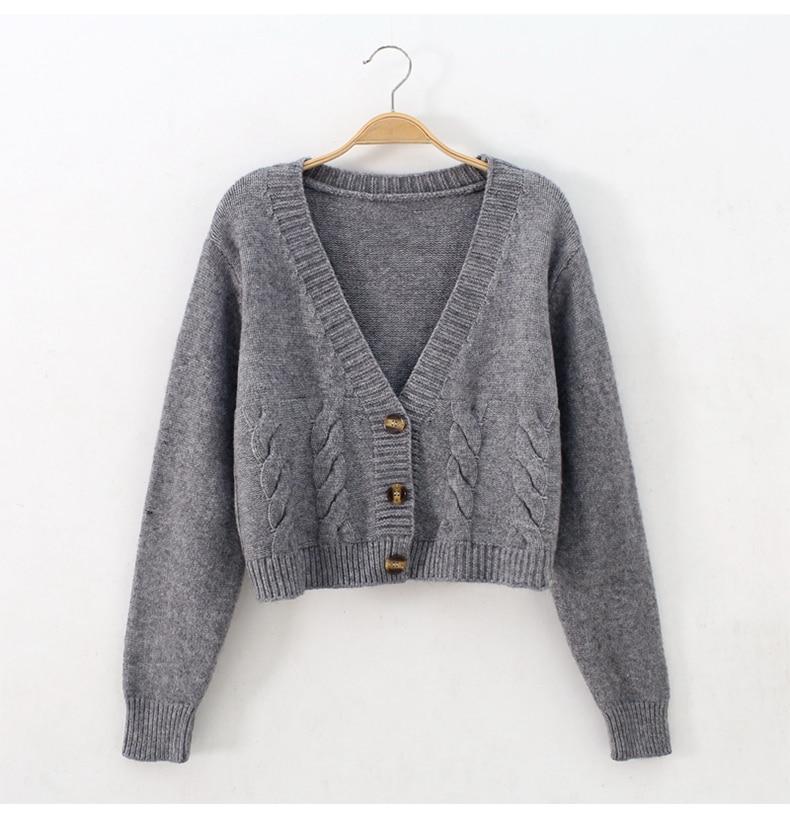 Kurze Stil High-taille Schlank Kunststoff Pullover Frauen 2021 Frühjahr Neue einreiher Strickjacke Twist Kleine Jacke