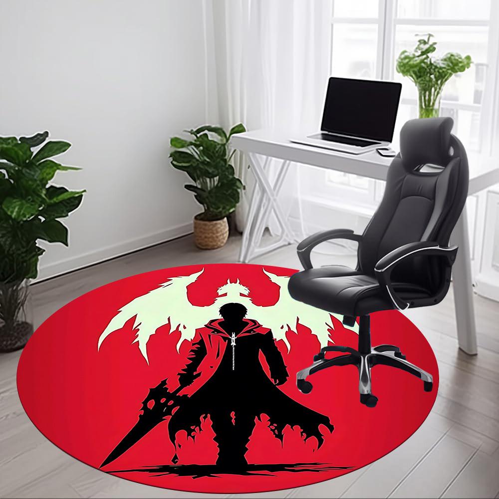 1pc Angel Wings Carpet, Round Non-Slip Durable Large Size Office Carpet, Suitable for Office,yy250908055