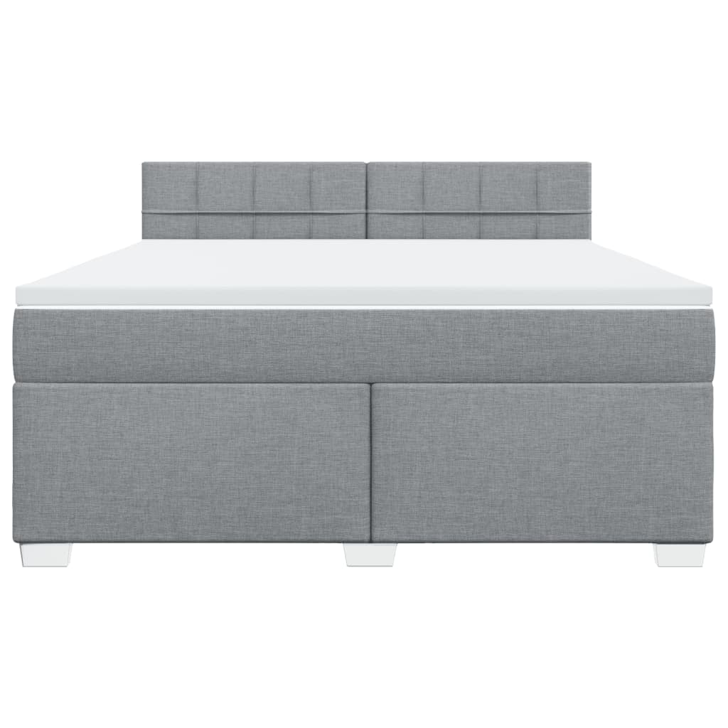 Vidaxl Letto Continentale Con Materasso, Grigio Chiaro, Tessuto, 180X200Cm