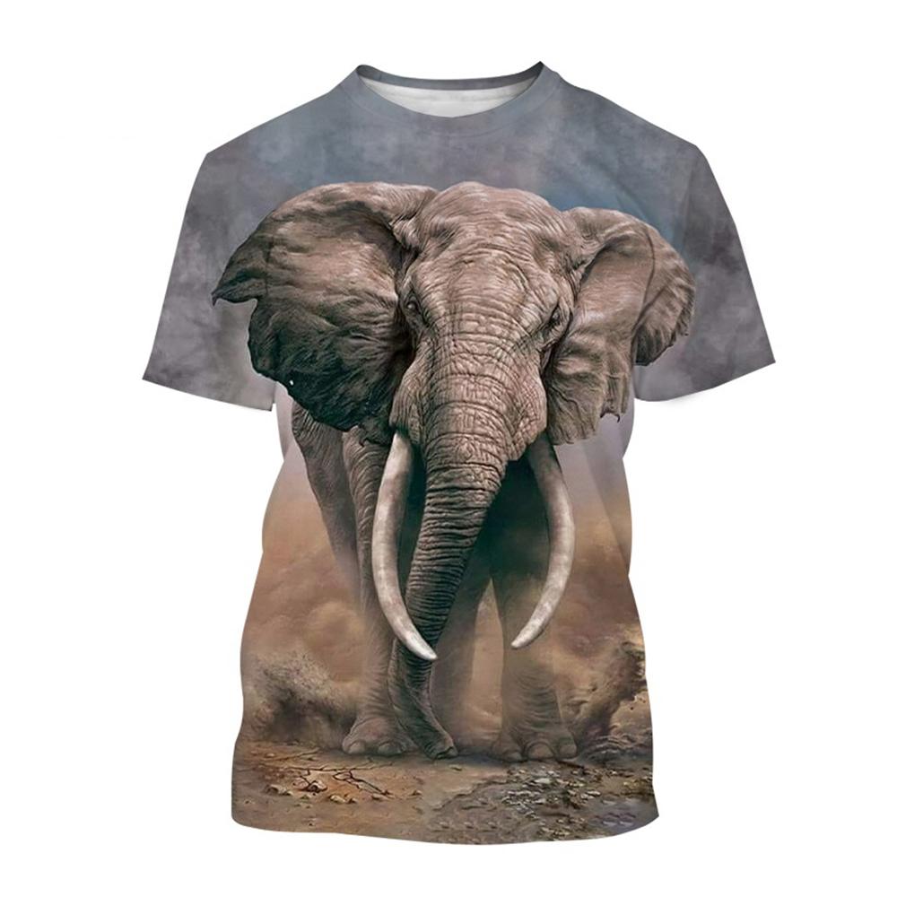 Summer Fashionable Fun Cute Animal Elephant 3D Printed Kids T-Shirt Outdoor Casual Boys Tees Top Girl Clothing
