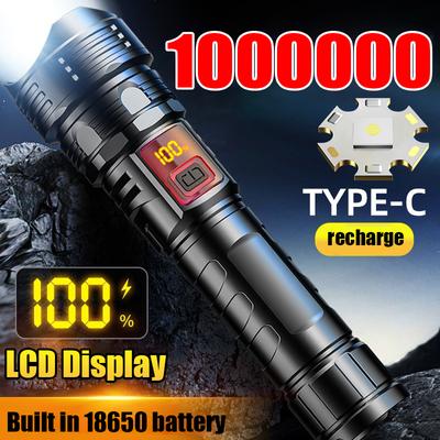 Taşınabilir Yüksek Güçlü LED El Fenerleri USB Şarj Edilebilir Güçlü Taktik Fener Açık Hava Yakınlaştırılabilir El Feneri Acil Durum El Işığı İçin