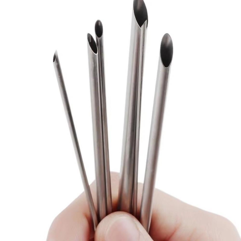 6pcs Stainless Steel Clay Hole Puncher Set Double-headed Handbuilding Circle Shape Cutters Silver Ceramic Puncher
