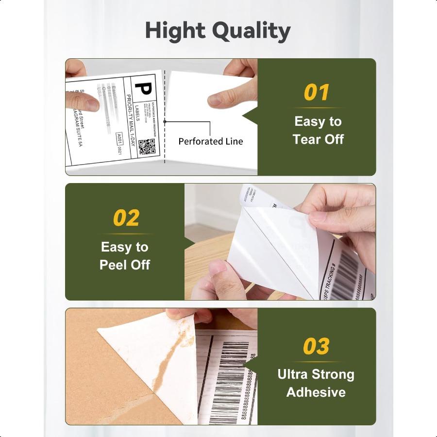 4x6 Direct Thermal Labels 500 Shipping Labels Compatible with Rollo Zebra MUNBYN Jadens Nelko Perforated Shipping Paper for Mos