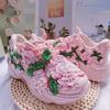 Chaussures de sport roses mignonnes pour femmes Broderie Appliqué Design Chaussures à plateforme de luxe Légères Confortables Baskets pour filles