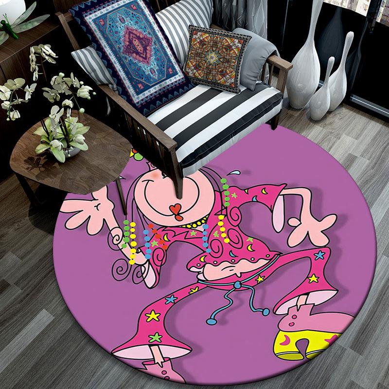 Groovy Chick,Round Area Rug,Carpet Rug for Living Room Bedroom Sofa Playroom Decor,Non-slip Floor Mat