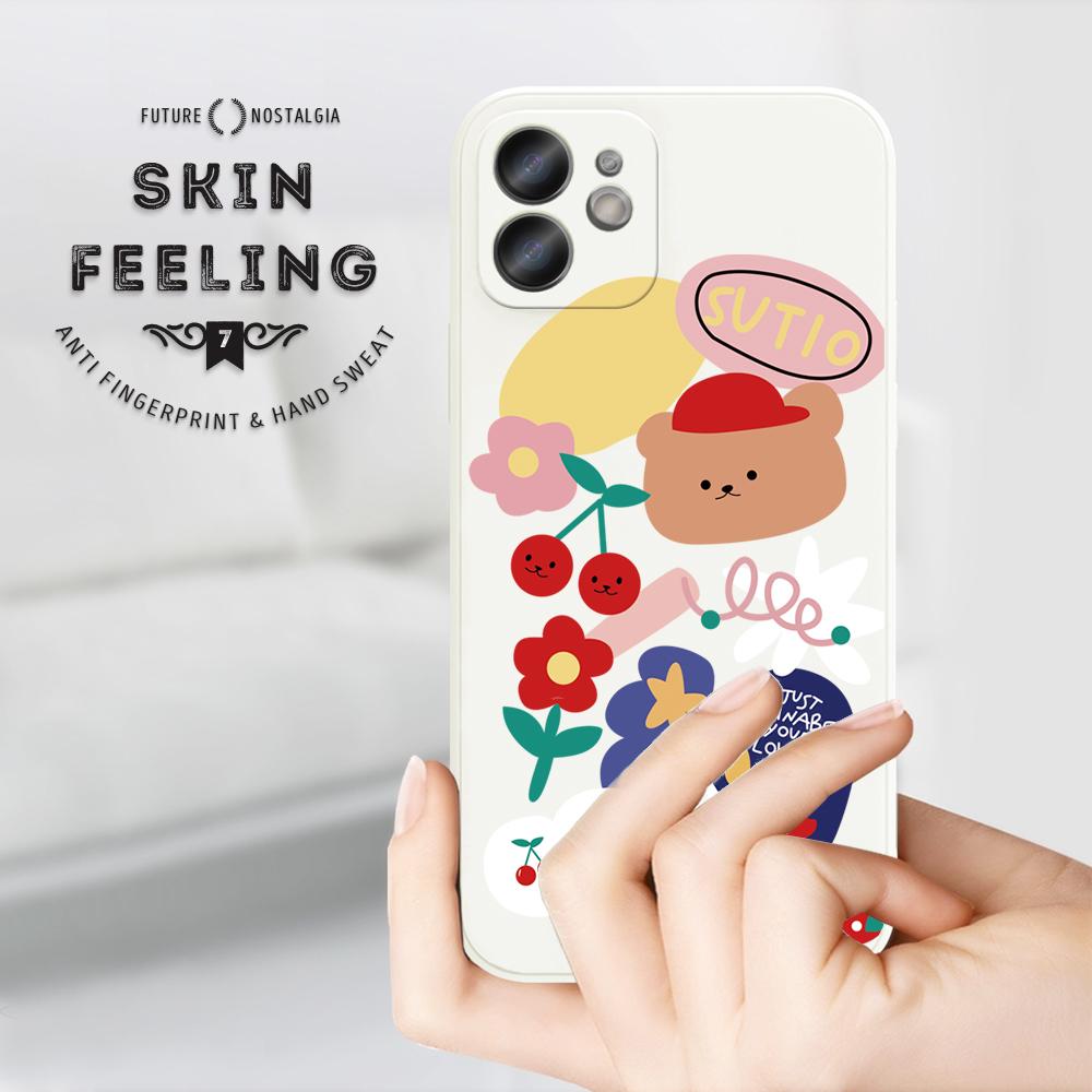 Cute Cartoon Bear Phone Case for Redmi Xiaomi POCO Note 10 Pro 9 9A 9T 10C 8 7 11 Lite 5G X3 M3 Square Edge Soft Full Camera Protect Soft TPU Cover