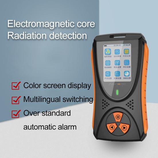 

Измеритель радиации с цифровым дисплеем GM Счетная трубка с батарейным питанием Интерфейс Type-C Цветной экран Высокоточный тестер радиации Промышленность