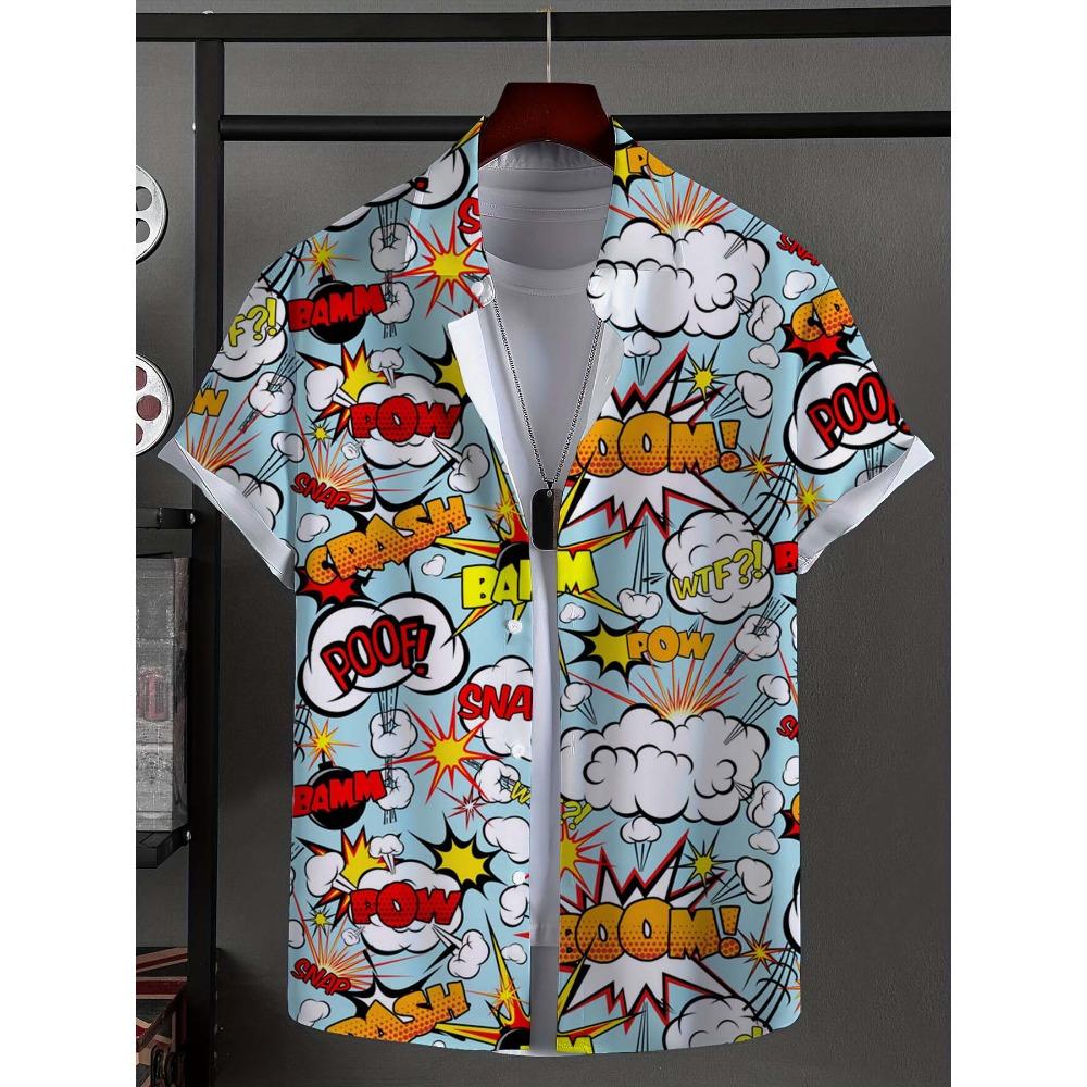 Hawaiian Shirt For Men Summer Cold Ice Cream Short Sleeve Shirt Tops Casual Popsicle Blouses Icecream Female Button Clothes