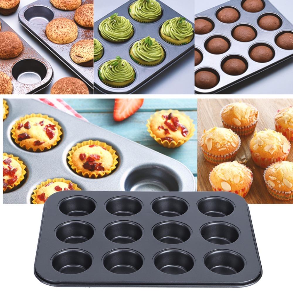 12er Cupcake-Form Antihaftbeschichtet Backblech Tartlet-Form Muffinform Pudding Backform