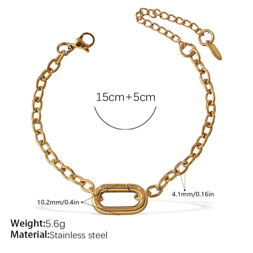 Personalized Natural Stone Pearl Love Hollow Bracelet Versatile Oil Drop Red Pepper Stainless Steel Croissant Bracelet