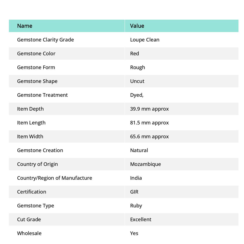 1135 Karat Natürlicher Roter Rubin Riesiger Rohstein Aus der Erde Abgebaut ZERTIFIZIERTER Loser Edelstein AZ-212