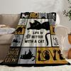 Whimsical Cat Creative Print Flannel Throw Blanket Super Soft Cozy Sofa Nap Blanket Home Blanket Perfect Gift for Cat Lovers