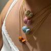 Ceramic Conch Pendant Necklace Stainless Steel Chain Collarbone Chain Fashion Conch Necklace  Women