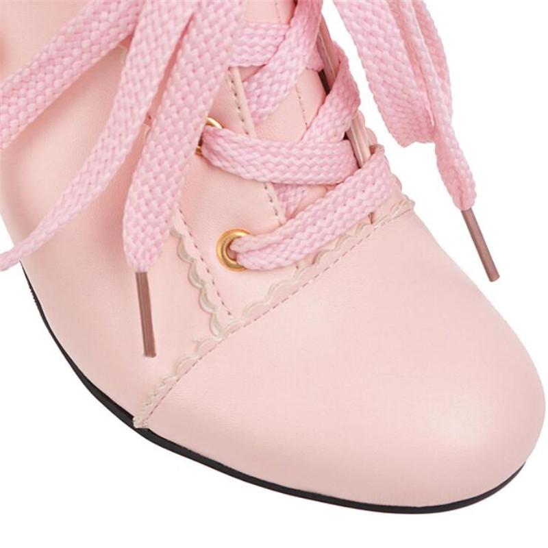 Princeznovské boty s mašlí Dámské lodičky na podpatku Zimní teplé kožešinové Dívčí Svatební párty boty Uniforma Lolita Párty Cosplay Boty Velikost 29-43