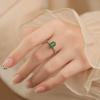 Natural dangerous material jadeite Pixiu ring sterling silver s925 high-end exquisite style fashion women's jewelry