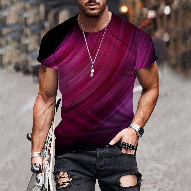 European and American Cross-border Summer Men's T-shirt 3D Digital Printing Short Sleeve LiExpress