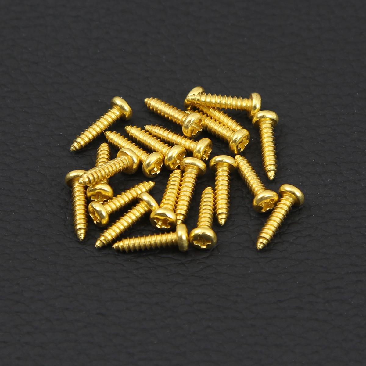 

FLEOR 20PCS Flat Head Acoustic Electric Bass Guitar Tuner Machine Heads Mounting Screws Tuning Pegs Screws 2.3x9.5mm золотий
