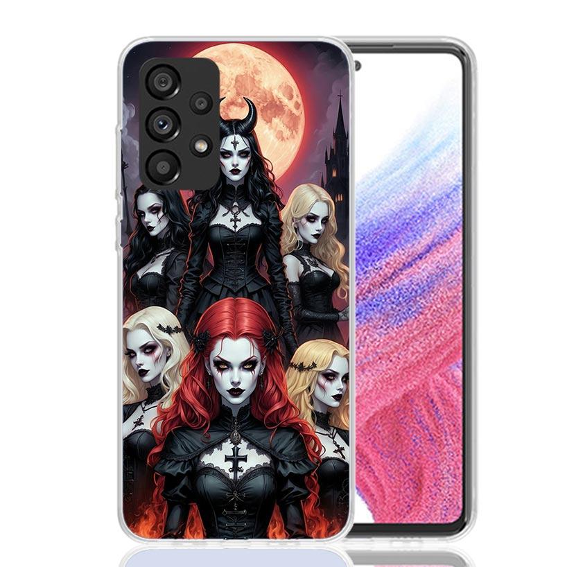 Halloween Moon Witch Horror Phone Case For Samsung Galaxy A17 A16 A14 A15 A13 A57 A56 A54 A55 A53 A37 A36 A34 A35 A33 A26 A24 A2