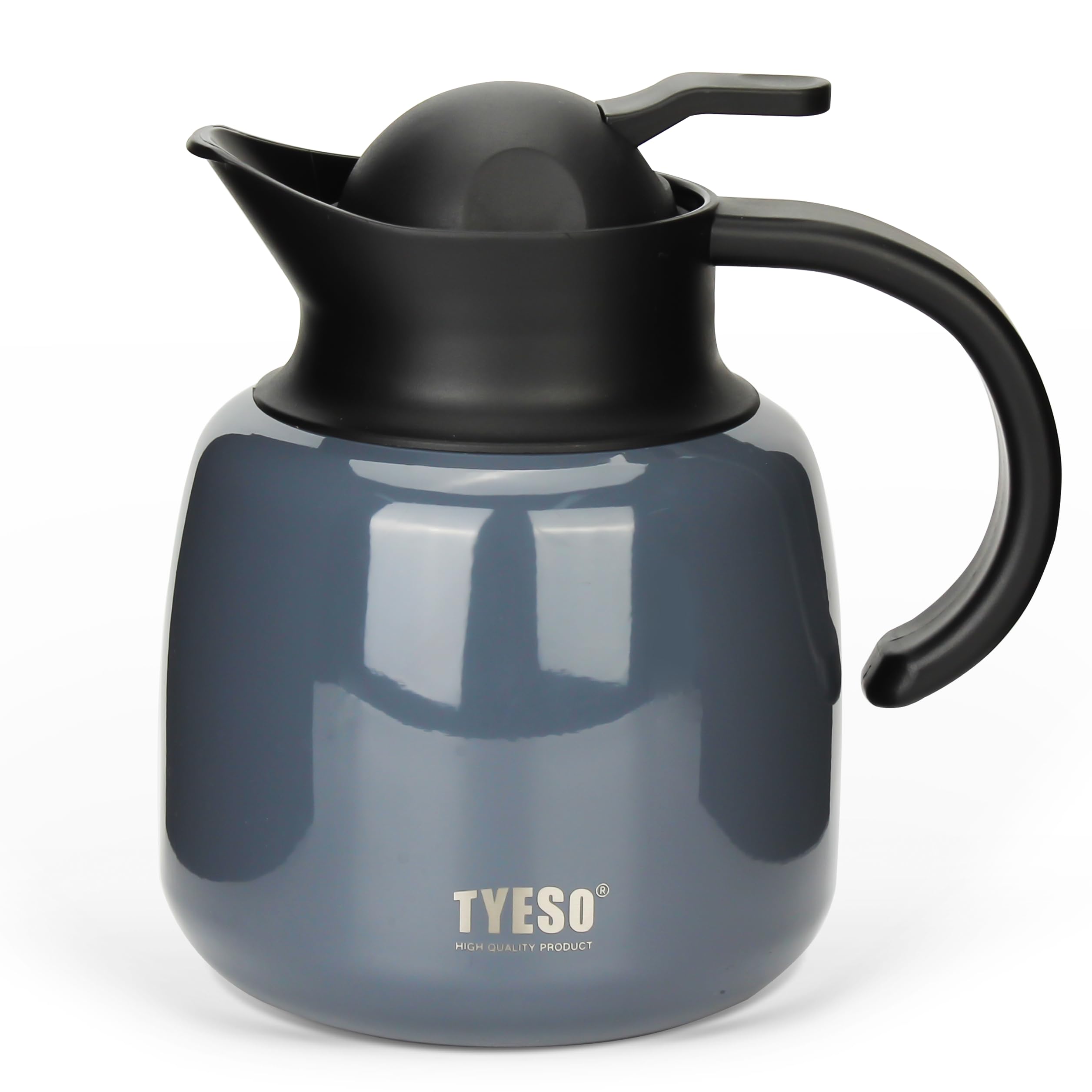 

Термос TYESO 1 литр, Настольный вакуумный термос из нержавеющей стали для чая/кофе, Портативный, Сохраняет чай горячим или холодным, Включает ситечко, Серый