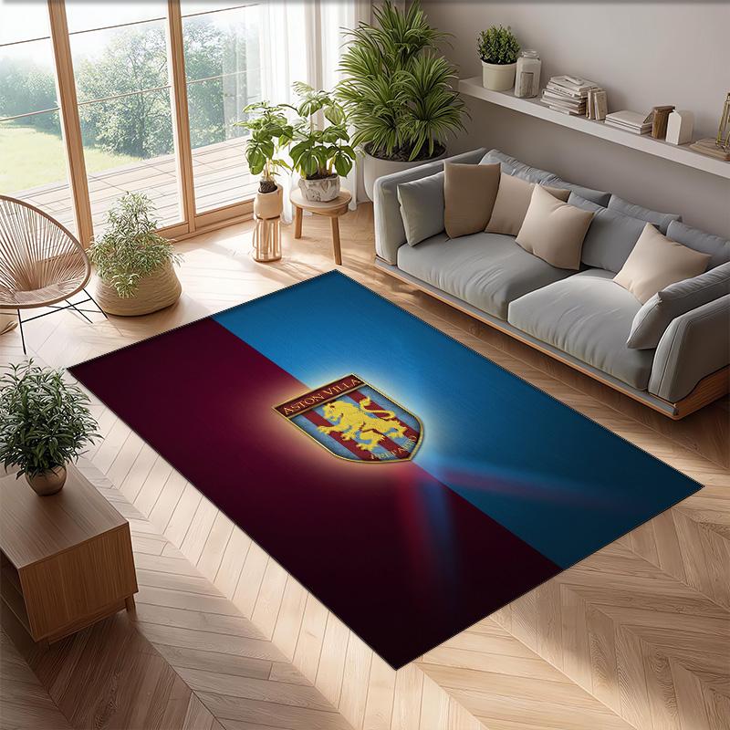 Tappeto in Velluto di Cristallo con Stampa Calcio Aston Villa, Comodo Assorbente d'Acqua Antiscivolo Tappeto per Pavimenti Interni