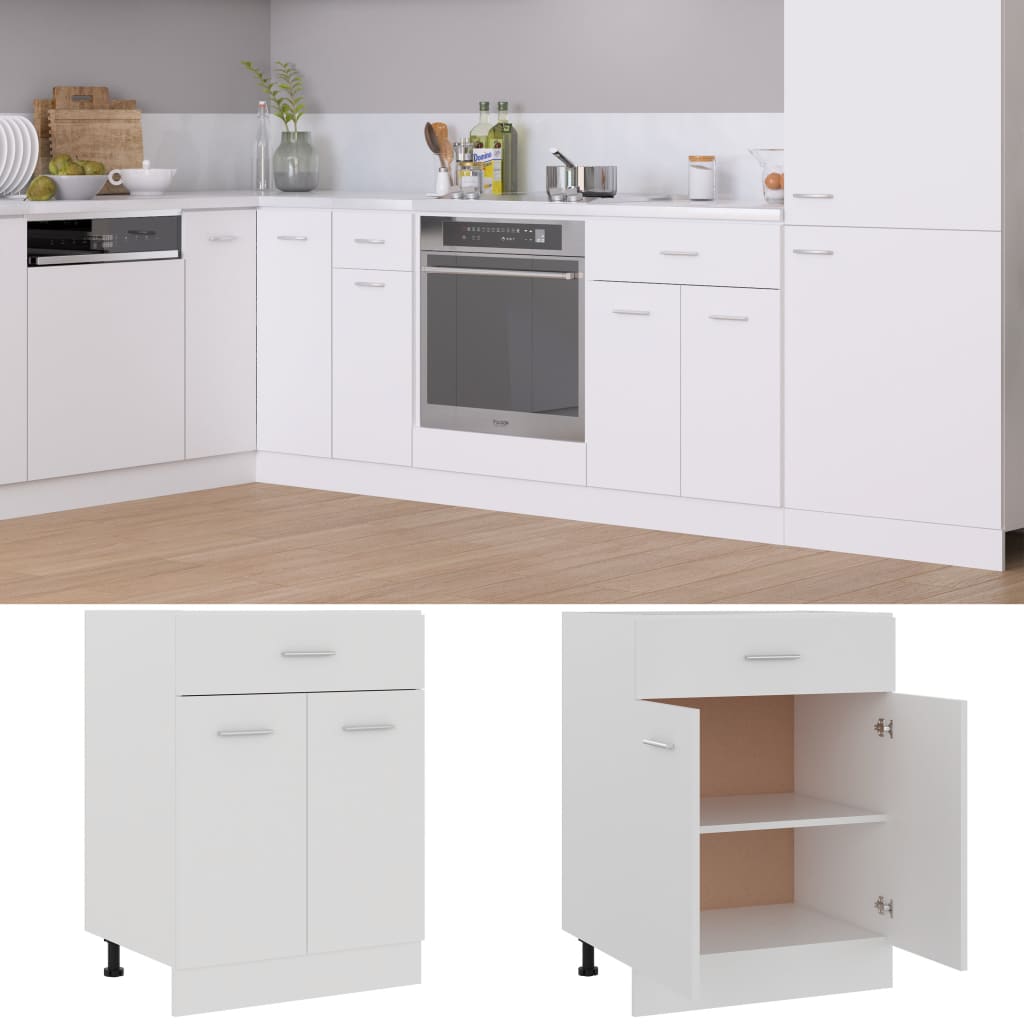 vidaXL Schubunterschrank Lyon Weiß 60x46x81,5 cm Holzwerkstoff