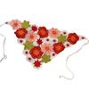 Headscarf French Retro Style Embroidery Flower Pattern Headband Hollow Design Breathable Elastic Hair Accessory