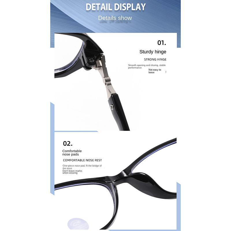 Simple Square Plastic Eyeglass Frame Fashion Trendy Reading Glasses Anti Blue Light Eyewear for Men and Women