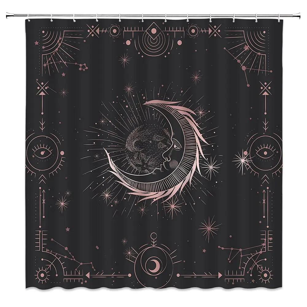 Astrology Shower Curtain Planetarium Themed Astronomical Image Of Constellations With Horoscopes Cloth Fabric Bathroom Decor Set