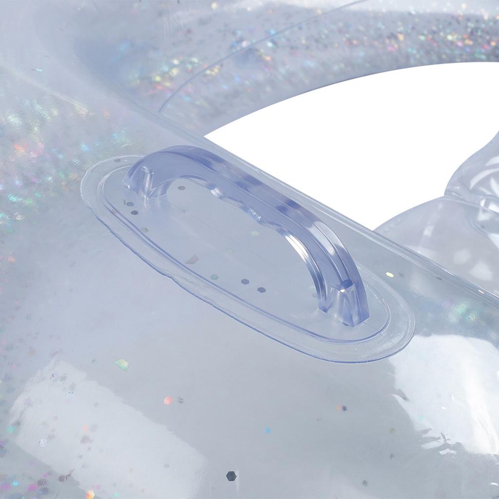 Durable Inflatable Pool Float Cushion Bed Mattresses Summer Water Toy with Silver Paillette