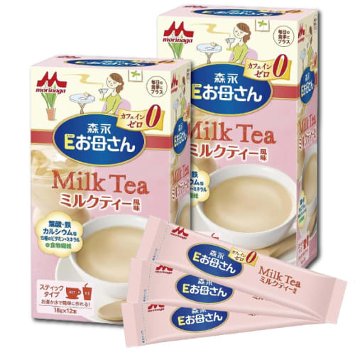 

[.co.jp Exclusive] Morinaga E-Okaasan Milk Tea Flavor, 18g x 12 sticks x 2 boxes [For Pregnancy and Breastfeeding] Caffeine-Free, Folic Acid, Iron, Ca