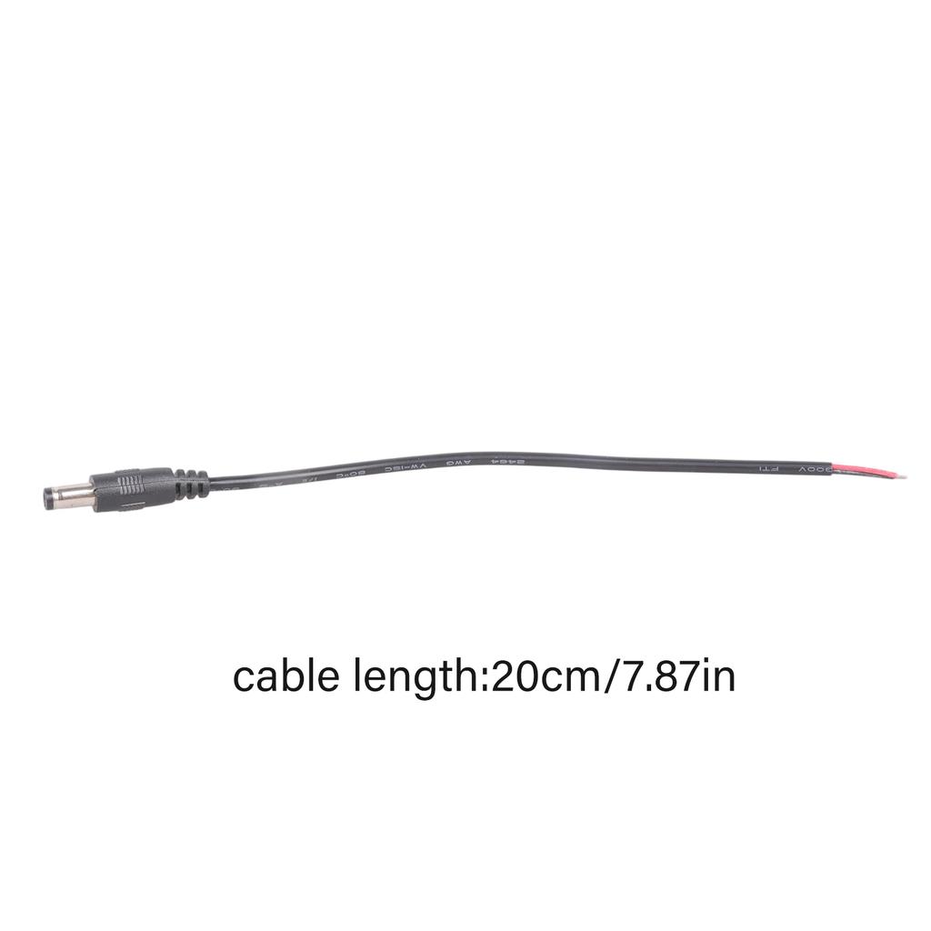 Pack of 3 Power Repair Cables 5.5x2.5mm Male to 2 Wire with Pre Tinned Ends Plastic Metal Texture for Easy Connection