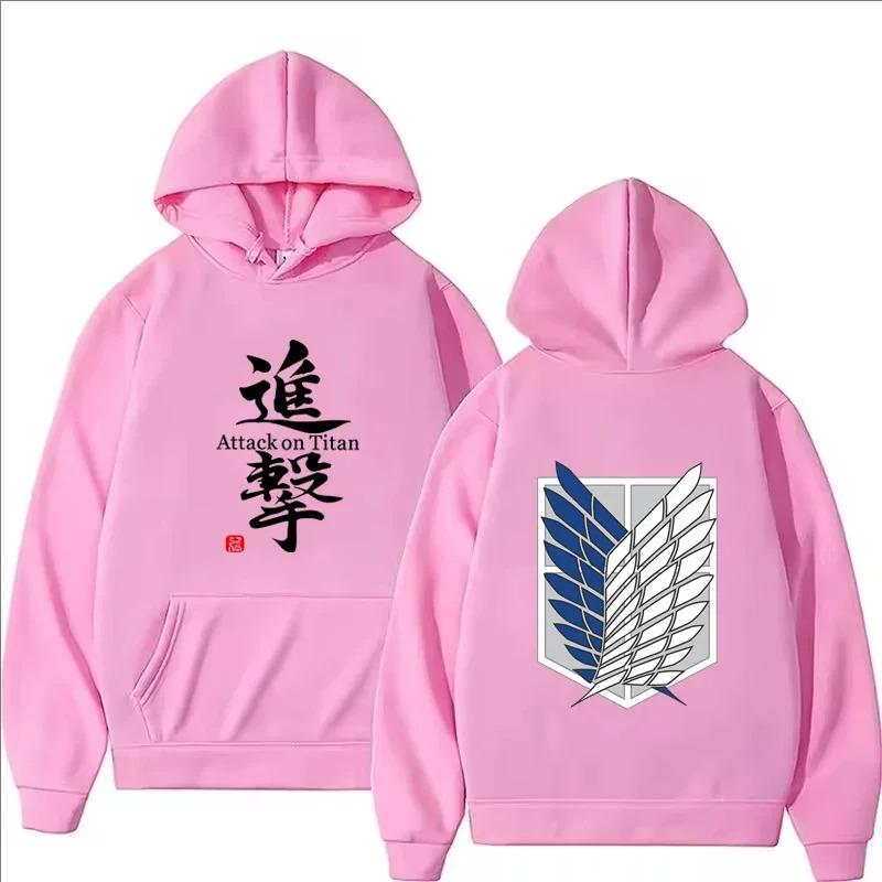 Attack on Titan Print Hoodie, Men's Autumn/Winter Fashion Sweatshirt, Harajuku Style, Casual Long-Sleeved Top, Fleece Sweatshirt