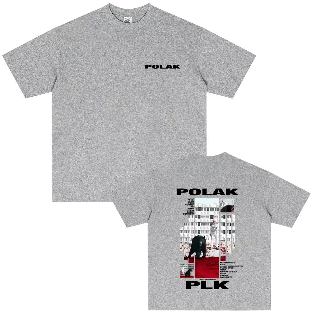 

Футболка с графикой рэпера Plk Polak Мужская Женская Мода Поп-музыка Уличная одежда Женские Повседневные Хлопковые Футболки с Принтом Винтажные Хип-хоп Футболки 4XL