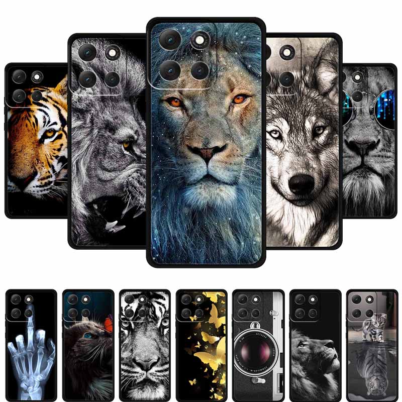 Für Motorola Moto G86 Power 5G Hülle G 86 Power Weiche TPU Silikon Rückseitenabdeckungen Für Moto G86 Power Tiere Bemalt Tiger Löwe Coque