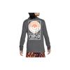 Nike Letter Pattern Printed Loose Round Neck Long Sleeve T-Shirt Men Tops Coal-Gray FQ3879-060
