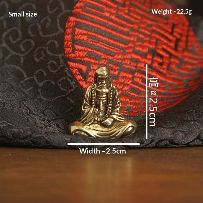 Vintage Brass Zen Meditation Figurine Hand-Cast Antique Tea Pet For Desk, Tea Table & Mindful Space Decor