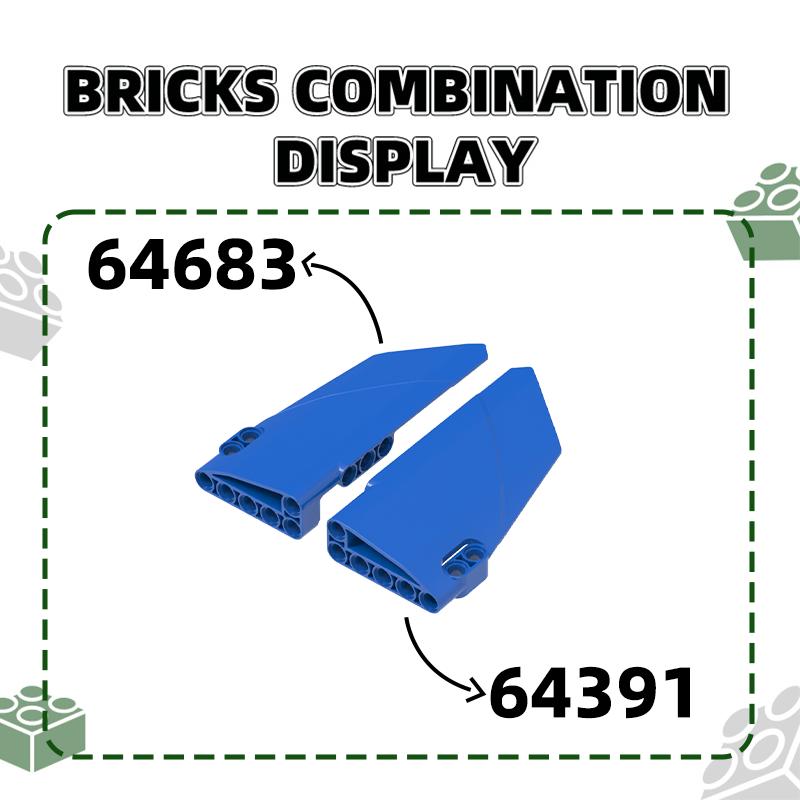 Non-Toxic 16Pcs/Lot No.64683 5 × 11 Plate Left Plastic Fairing Block Moc Color Accessories Compatible With Brick Diy Children'S Toy Assemb