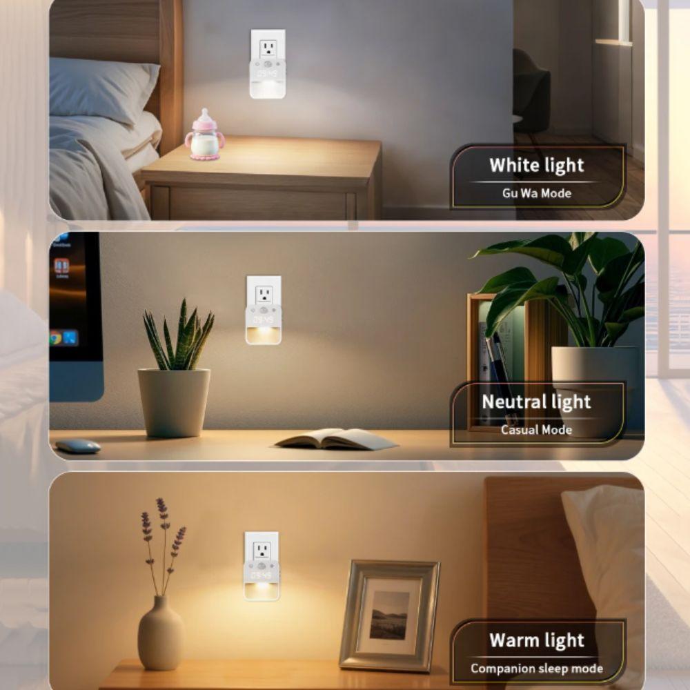 Infinite Dimming Human Body Induction Clock Three Color Switching Clock Display Motion Sensor Clock Warm White