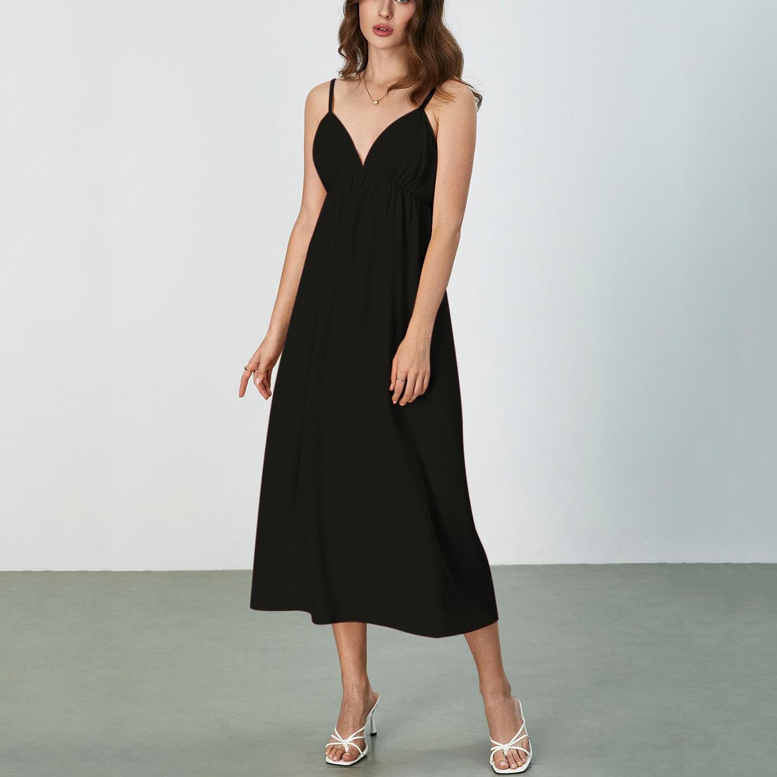 

Женское пляжное платье с коротким рукавом, повседневное платье L чёрный