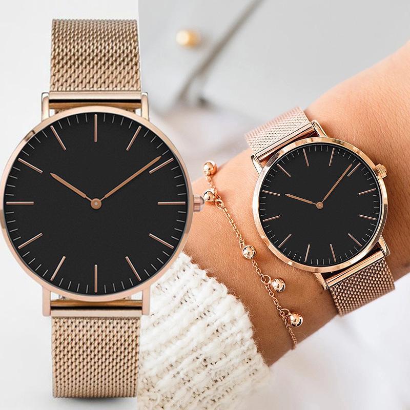 Trendy Men's Mesh Strap Quartz Watch - Fashionable and Minimalist Korean Style for Students and Couples
