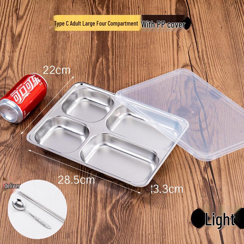 304 Stainless Steel Divided Lunch Plate